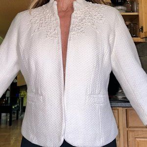 Winter white  jacket with pretty embroidered look from Coldwater Creek